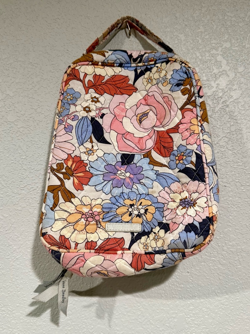Vera Bradley Floral Quilted Cosmetic/Lunch Bag with Clear ID Pocket